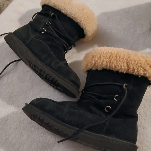 Ugg black women fur - black, women's
